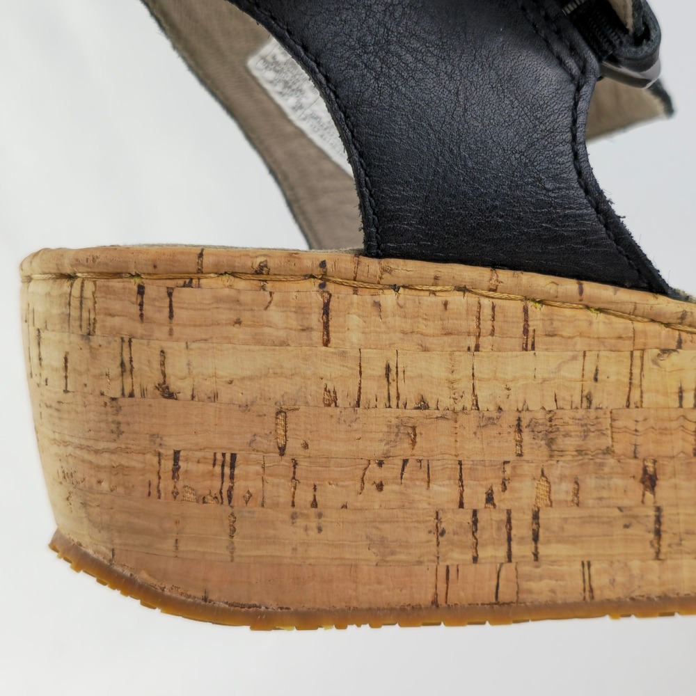 Eddie Bauer Women's Platform Cork Wedge Slingback Sandals Black 11 - Picture 13 of 15